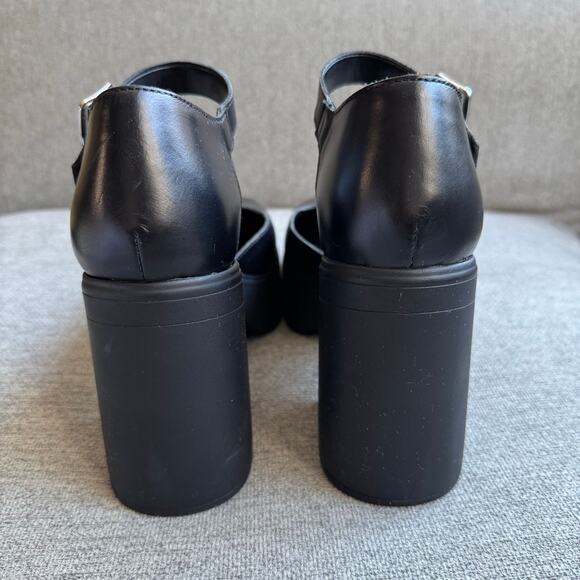 Free People Gwen Platform Mary Janes Black Shoes Boho Sz 8.5 - Picture 5 of 13